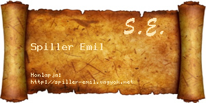 Spiller Emil névjegykártya