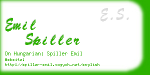 emil spiller business card